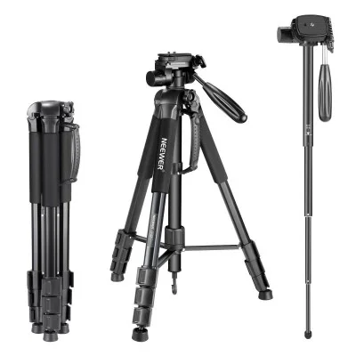 Neewer aluminum alloy camera tripod monopod with pan head(i) _ black